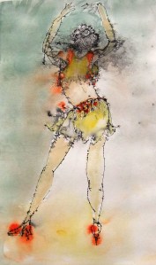 Dennis' colour pen drawing