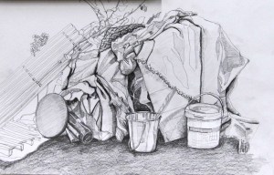 Tim's still life drawing (continuous line)