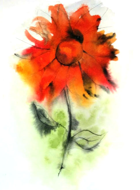 Wet Flower drawing